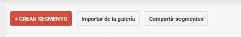 Opción para crear segmentos en Google Analytics